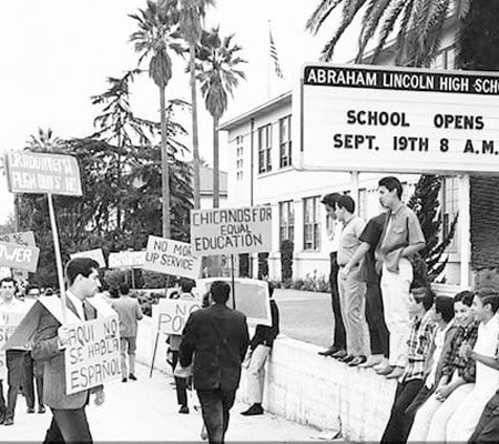 Students protesting in Los Angeles