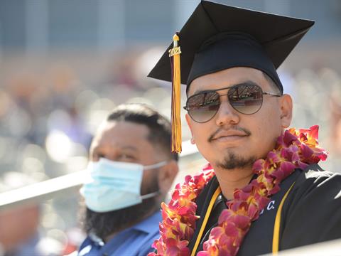 man with grad cap and sunglasses