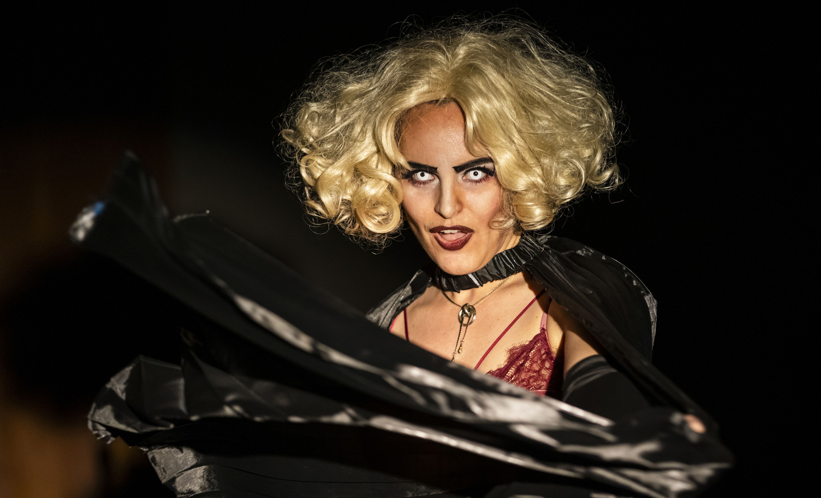 A performer takes the stage during Cal Poly Drag Club’s Creatures of the Night: Halloween Drag Show.