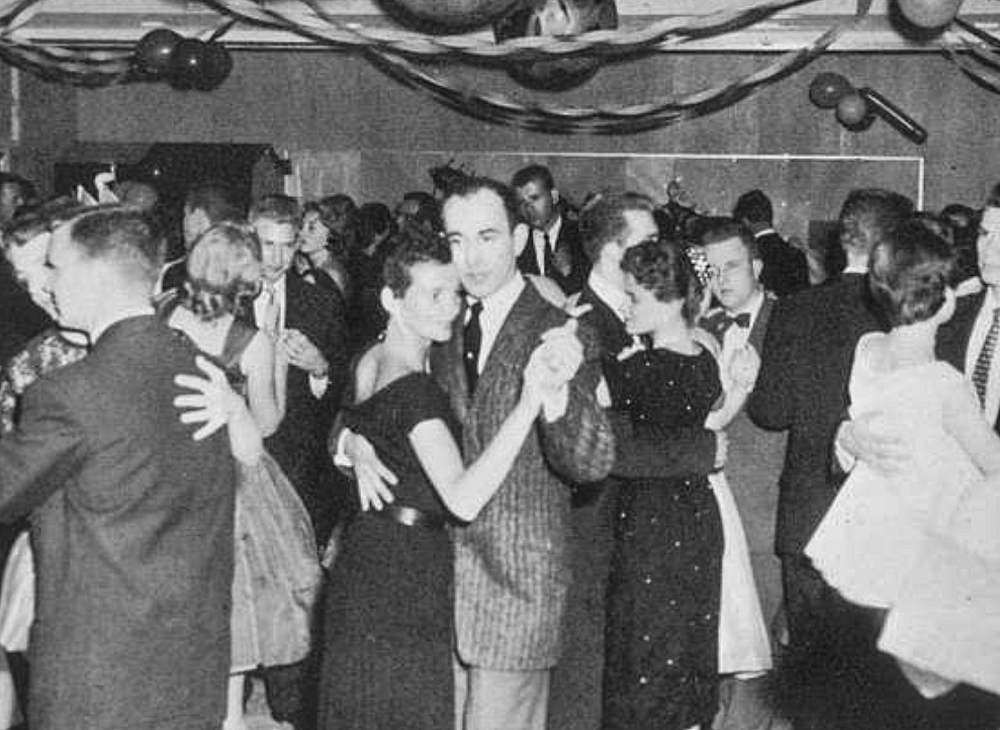 Couples dancing in a festive room