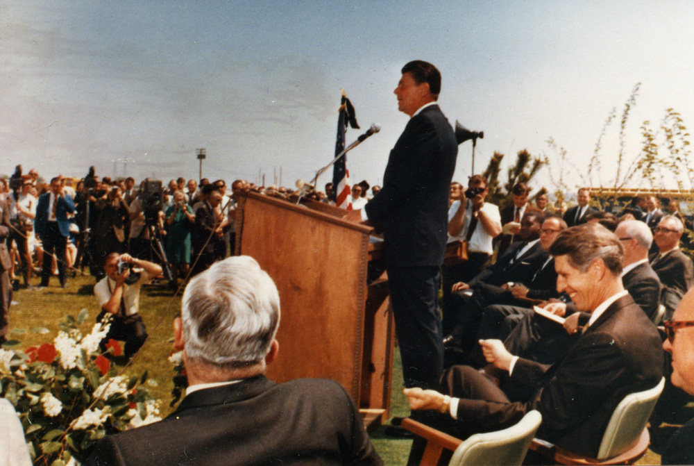 Bakersfield   April 11, 1969  Then-Governor Ronald Reagan speaks at CSUB’s groundbreaking ceremony.