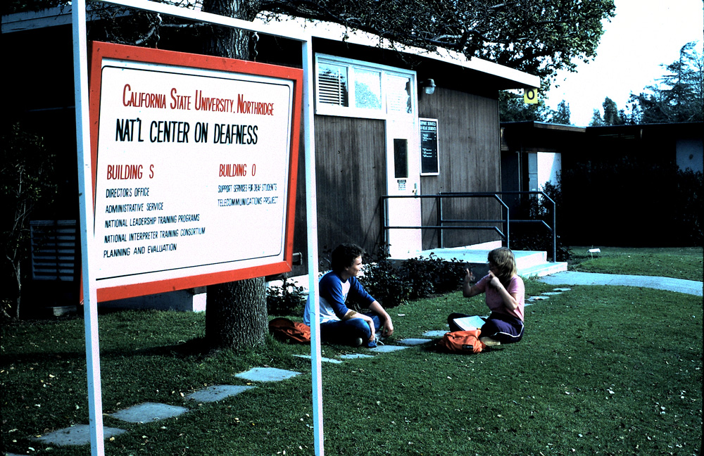 NORTHRIDGE   1970s     Students take a respite on the lawn of CSUN’s National Center on Deafness.