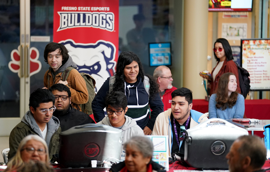 Fresno State students at the unveiling of the two varsity esports teams.​