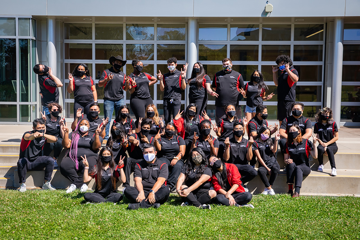 The CSUEB orientation team poses for a photo on July 20, 2020. 