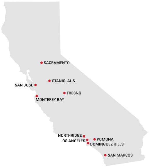 CSU campus map of california